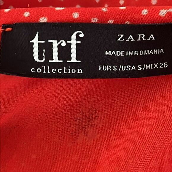 Zara Red Smocked Peplum Blouse - Picture 7 of 9